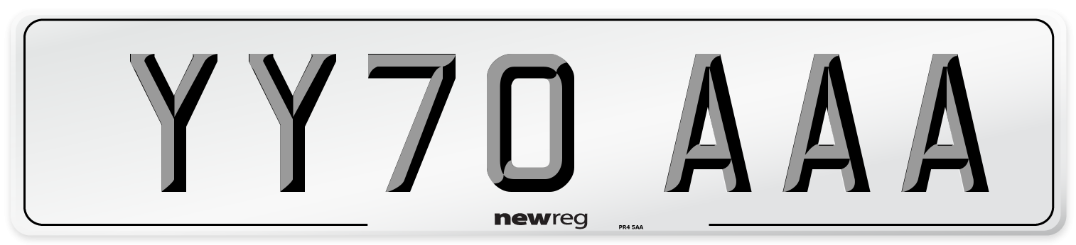 YY70 AAA Number Plate from New Reg